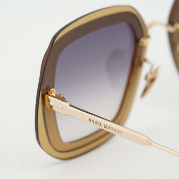 Isabel Marant IM 0047/S 0DYG 9O Sunglasses Yellow Geometric Frame, Smoke Lenses main image 10